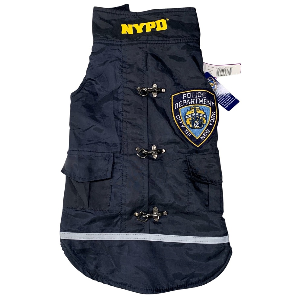 Royal Animals NYPD Police Dog Coat Blue Medium Water Resistant Fleece Lined NEW